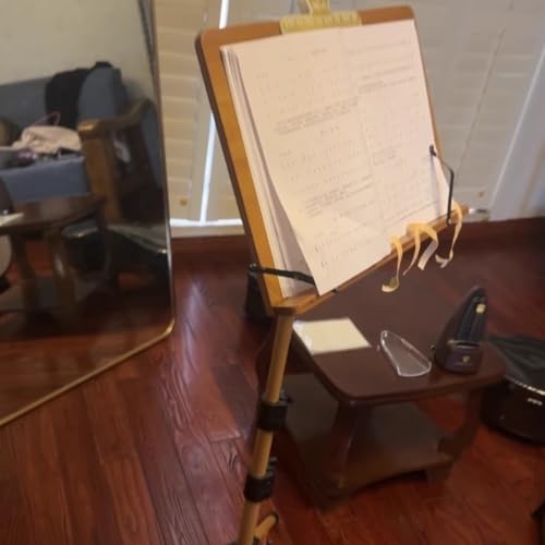 Music Stand for Sheet Music, Adjustable to 68.9in Floor Book Stand for Reading, Laptop Display Stand Standing Book Stand Tablet Stand with Page Paper Clip