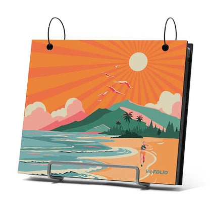 Gone For a Run BibFOLIO Race Bib Album - Miles of Sunshine - 9.5x8 | Wood Cover, Twist Cable Rings, Race Bib Holder, Holds Up to 100 Bibs, Includes 12 Vinyl Sleeves, Marathon Runner Gift - color: Miles of Sunshine