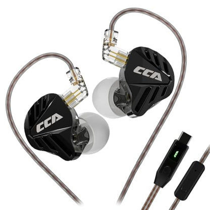 CCA Falcon 2 DD in Ear Monitor, 7.1 Spatial Audio Gaming Earbuds, HiFi Noise Isolating in Ear Headphones, Crystal Clear & Deep Bass IEMs for Gamers Singers Musicians Audio Engineers - color: Black