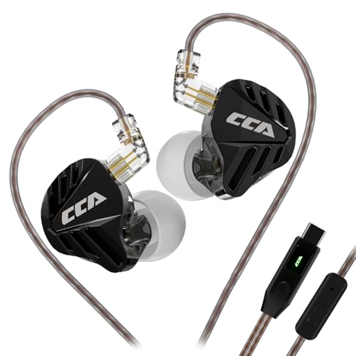 CCA Falcon 2 DD in Ear Monitor, 7.1 Spatial Audio Gaming Earbuds, HiFi Noise Isolating in Ear Headphones, Crystal Clear & Deep Bass IEMs for Gamers Singers Musicians Audio Engineers - color: Black