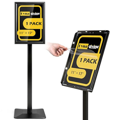 Dyna-Living Sign Holder Stand 11 x 17 Inch Sign Stands for Display, 1 Pack Heavy-duty Pedestal Sign Holder, Adjustable Floor Standing Signs Holders, Poster Holders Stand for A3 Advertising - size: 11'' x 17''-1 Pack