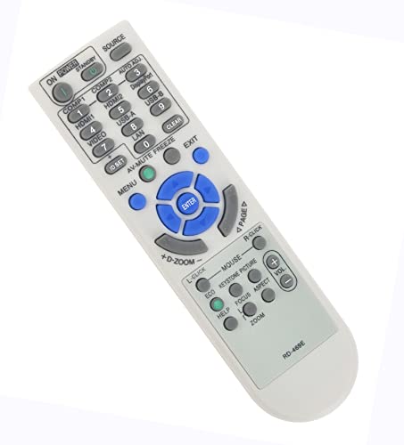 RD-469E Replacement Remote Control Compatible with NEC Projector VE303X | VE303 V302X NP-PA622X NP-M323W NP-M322W NP-PA621U NP-M333XS NP-M352WS NP-PA521U NP-M353WS NP-M302WS V302W V332X V332W V302H
