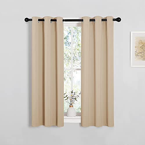 NICETOWN Biscotti Beige Blackout Curtains for Living Room 29" x 45" 2 PCs - color: Biscotti Beige, size: 29"W x 45"L (Pack of 2)