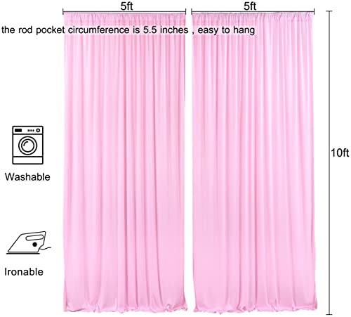 AK Trading DRAPE-5x10 Polyester Backdrop Drapes Curtains Panels with Rod Pockets, Pink, 10' x 10' - color: Pink, size: 60"W x 120"L (Pack of 2)