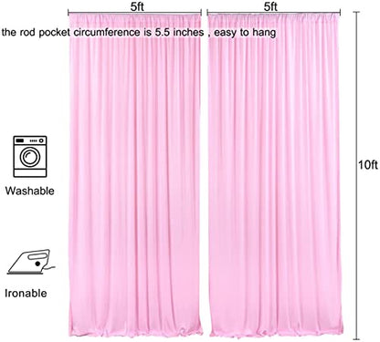 AK Trading DRAPE-5x10 Polyester Backdrop Drapes Curtains Panels with Rod Pockets, Pink, 10' x 10' - color: Pink, size: 60"W x 120"L (Pack of 2)