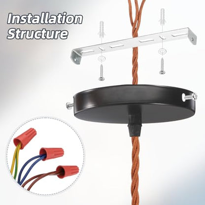 4 Set 175mm 6.89" Mounting Bracket Kit Silver Tone w/Screws | Universal Light Fixture, Ceiling Light Plate, for Chandeliers - size: 175mm (6.88")