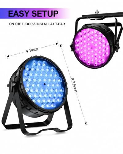 Betopper LPC015 54x3W RGB LED Par Light, DMX & Sound Activated, 1 Pack | Auto/Sound/DMX512/Master/RDM,Lighting range 5M,optical angle 26°,rich color effects,for Wedding,Church,Party,Club,Concert
