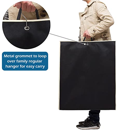 MISSLO Gusseted 60" Suit Dress Garment Bag with Clear Window Zipper Pocket Long Garment Cover (Black) - size: 60 inch