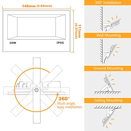 Led Flood Light Outdoor 30W,300W Equivalent, Color Changing RGB Lights - size: Pack of 4