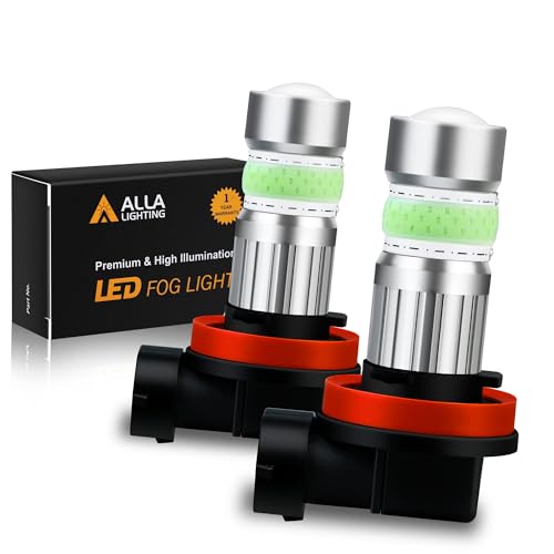 Alla Lighting H8 H16 H11 LED Fog Lights Bulbs, 8000K Ice Blue 2800 Lumens Xtreme Super Bright COB-72 SMD 12V DRL Replacement - color: 8000K Ice Blue