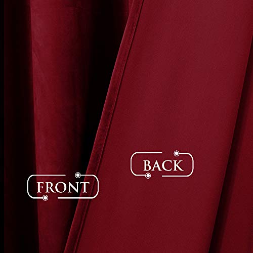 StangH Red Velvet Curtains Short Chrismas Bedroom Drapes, W52 x L63, 2 Pcs | 300GSM Soft Velvet Thick Texture, Window Treatment, Privacy, Theater, Noise Reduction, Kitchen, Living room, Panel Blinds - color: Red Series - Red, size: 52"W x 63"L (Pack of 2)