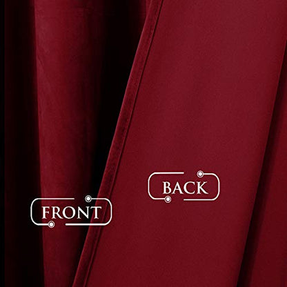 StangH Red Velvet Curtains Short Chrismas Bedroom Drapes, W52 x L63, 2 Pcs | 300GSM Soft Velvet Thick Texture, Window Treatment, Privacy, Theater, Noise Reduction, Kitchen, Living room, Panel Blinds - color: Red Series - Red, size: 52"W x 63"L (Pack of 2)