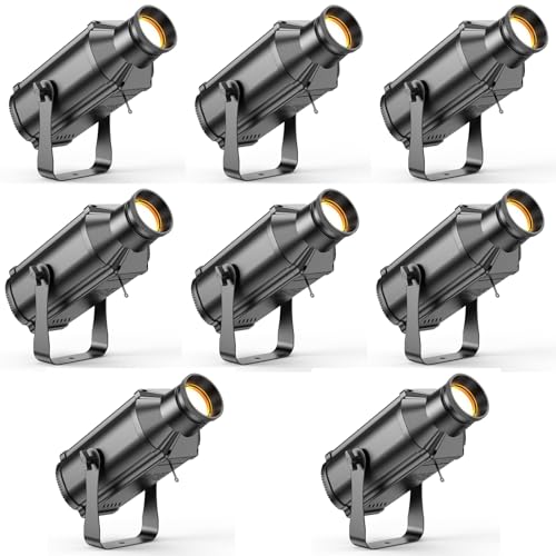 LEKO Profile Stage Spotlights, 100W Cool & Warm White COB Lights,3200K-5600K, Zoom Control & DMX512 Par Ellipsidal Lights, 6CH Manual Focus LED Spotlights for Show Stage Event, 8 Pack - color: 8 PACK, size: Warm White+Cool White