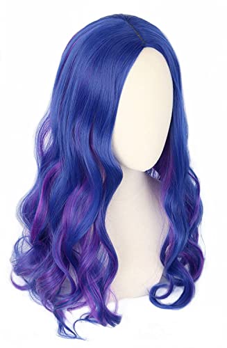 Topcosplay Kids wig for Girls Blue and Purple Wig Halloween Costume Cosplay Wig Long Wavy - color: Blue and Purple