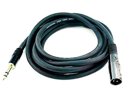 Monoprice XLR Male to 1/4-Inch TRS Male Cable - 10 Feet - Black, 16AWG, Gold Plated - Premier Series - size: 10Ft