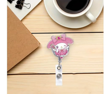 4 Pcs Cute Cartoon Retractable Badge Reel Holders – Clip-On ID Badge Holders with Keyring & 24” Cord Extension – Fun Animal Nurse & Office Badge Reels for Teachers, Students & Professionals