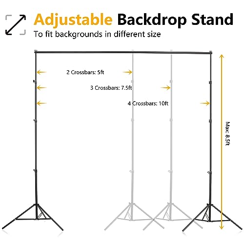 ShowMaven Background Stand,Adjustable Photo Backdrop Stand with Carry Bag for Photography Photo Video Studio, Photography Studio, Birthday Party (8.5x10ft) - size: 8.5x10ft