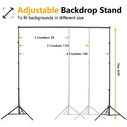 ShowMaven Background Stand,Adjustable Photo Backdrop Stand with Carry Bag for Photography Photo Video Studio, Photography Studio, Birthday Party (8.5x10ft) - size: 8.5x10ft