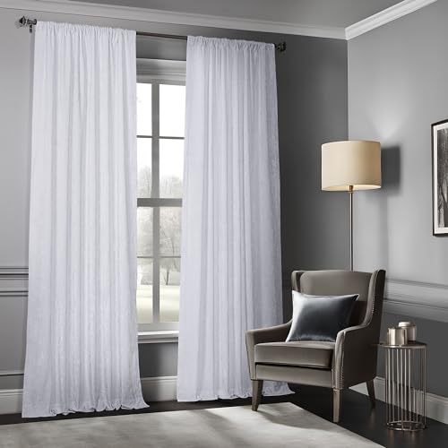 HPD Half Price Drapes Lush Crush Velvet Curtains - Room Darkening Curtain 96 Inches Long for Bedroom & Living Room, Luxury Look, Rod Pocket Design, (1 Panel), 50W x 96L, Pearl White - color: Pearl White, size: 50"W x 96"L (Pack of 1)