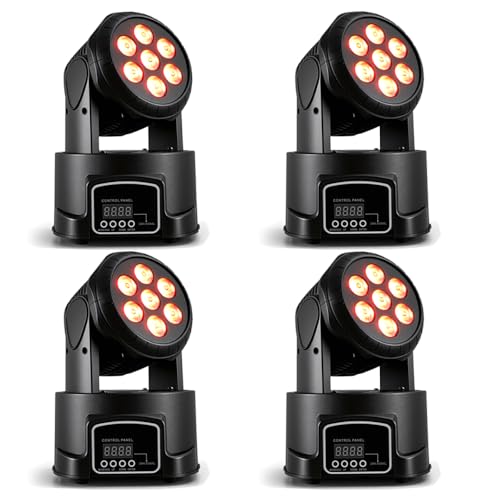 MINGJIE Moving Head Wash Light, 7x10W LED DMX DJ Stage Light - color: Derk grey