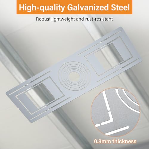 Neoaider New Construction Mounting Plate for 2” to 6” Recessed LED Light | 24 Pack, Galvanized Steel Rough-in Wafer Light Bracket w/Symmetric Round Holes, LED Recessed Lighting Housing Plate - color: Fit 2 to 6, size: 24 Pack
