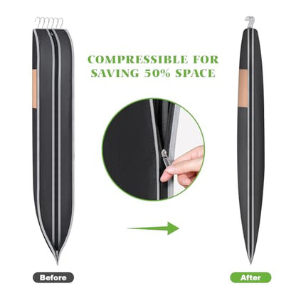KEEGH Space Saving Hanging Garment Bag, Large Garment Bag 50 In, 2 PCS | Self Compression Zipper, Large Capacity, Clear Window, 8 In Gusset, Premium Suit Bags for Shirts, Suits, Dresses - size: 50"-2PCS