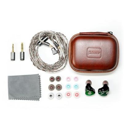 HiFiGo IEMs Juzear x Z Review Defiant in Ear Monitor, 1DD +3BA Hybrid Drivers Earphones, HiFi Wired Earbuds, Gaming Earbuds with 3.5/4.4mm Detachable Cable for Musician Audiophile Gamer (Green) - color: Green