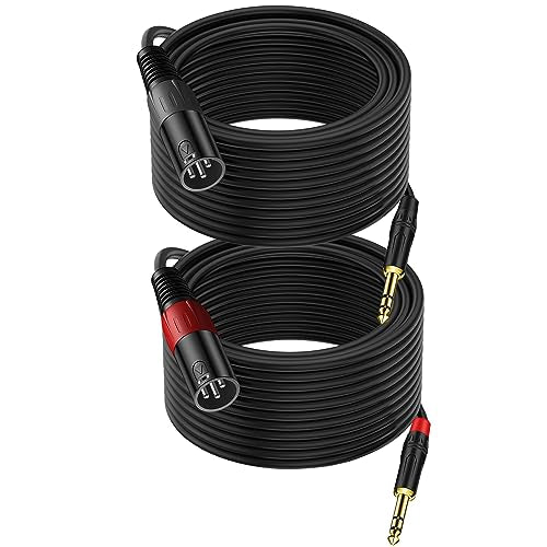 LanSenSu XLR to 1/4 TRS Stereo Adapter,XLR Male to 1/4 Inch (6.35mm) Stereo Balanced Microphone Stereo Audio Converter AdapterCable 2Pack (6.35mm to XLR Male-25ft) - size: 6.35mm to XLR Male-25ft
