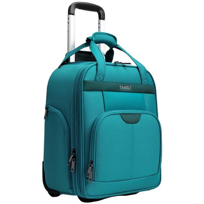 Personal Item 16-Inch Underseat Carry on Luggage With Wheels Lightweight Wheeled Underseater under seat bags for airplanes Upright 2 Wheel,Boy and Girl,Teal Green - color: Green