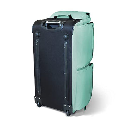 Mavii Dance Bag with Garment Rack, 28 Inch Rolling Duffel, Ideal for Competitions & Travel, Water-resistant/Wipe-clean Fabric, Lightweight Aluminum Rack, Wheeled Upright Luggage, Mint - color: Mint 28"