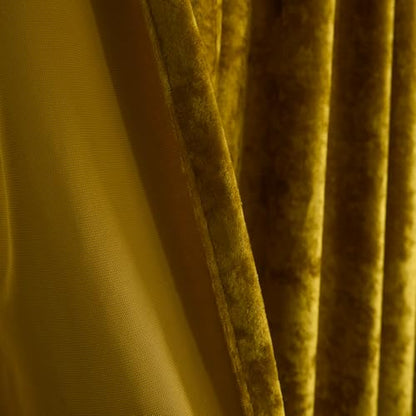 Yellow Velvet Curtains 2 Panels Set - 84 inches Long Room Darkening Luxury Distressed Crushd Velvet Rod Pocket Window Drapes for Living Room Bedroom 52" W x 84" L Mustard - color: Chartreuse, size: 52"W x 84"L (Pack of 2)