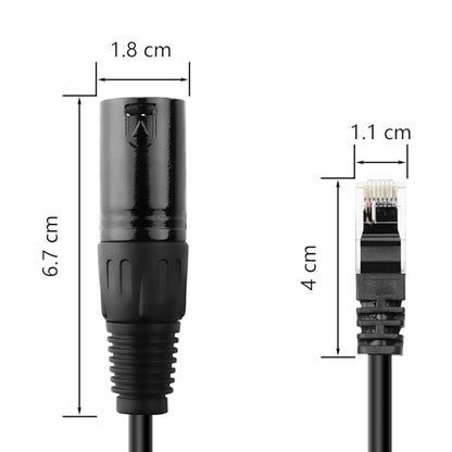 GINTOOYUN 5 Pin XLR to RJ45 Adapter Cable - 2 Pack DMX XLR 5 Pin Male to RJ45 Male Connector Extension Cable - 30CM/11.8in for Amplifiers, Mixers, KTV Equipment, Lighting and Sound