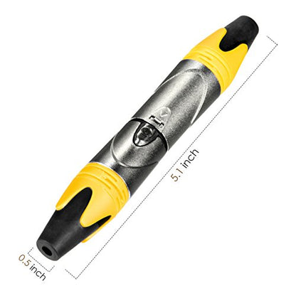 MFL. 3-Pin XLR Cable Connector Male and Female with Nickel Housing and Silver Contacts Mic Cable Plug Connector Audio Socket, Yellow, 4 Pairs - color: Yellow, 4 Pairs