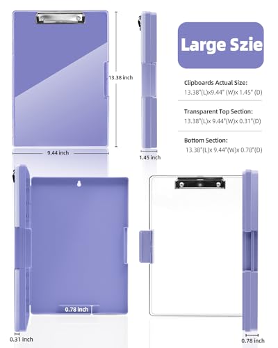 Clipboard with Storage, Nurse Dry Erase Clip Board, 8.5x11, Light Purple | Dual Compartments, Clearview Dry Erase Panel, High Capacity Storage, Heavy Duty, Pen Holder, Side Opening, School/Office Use - color: Light Purple
