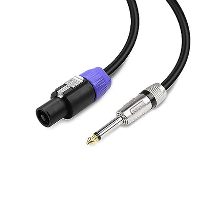Speakon to 1/4 TS Speaker Cable,NL2FC 2 Pin Speakon Male to 6.35mm (1/4") Mono Male Audio Amplifier Speaker Cord（2M/6.6FT）