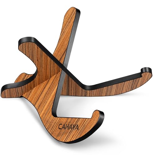 CAHAYA Guitar Stand Floor Wooden Portable Universal Instrument Holder | X-Frame Holder Thickened Plywood with PU Cover for Acoustic Electric Bass Classical Guitars Display Rack - color: Yellow