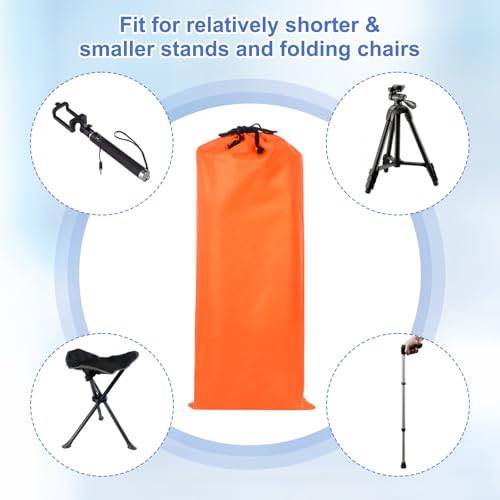 24 x 10 Inch Tripod Monopod Case Bag, Oxford Cloth Foldable Tripod Carrying Case Bag with Drawstring, Fits Speaker/Light Stand/Studio/Outdoor/Travel/Camping, Orange - size: 24x10 Inch