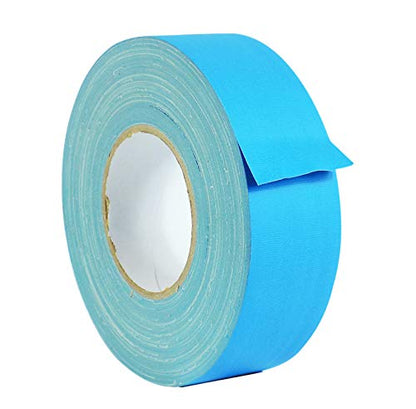 WOD GTC12 Light Blue Gaffer Tape Low Gloss Finish Film, 2 inch x 45 yards (Set of 24-Rolls) Residue Free, Non Reflective, Easy Tear, Cloth for Photography, Filming Backdrop, Production - color: Light Blue, size: 2" in. - Pack of 24