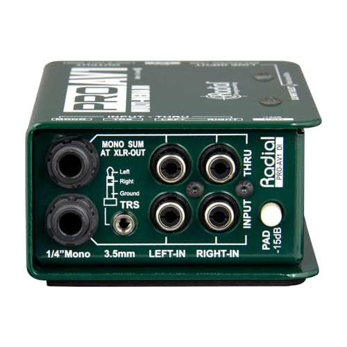 Radial Engineering ProAV1 Passive Multimedia Direct Box Bundle | Multiple Input Options, Stereo-To-Mono Summing, Transformer Isolation, Mic Cable & Polishing Cloth Included