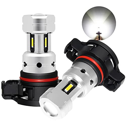 2504 PSX24W LED Fog Light Bulbs, 6000K Xenon White, 2 Pack | 3800 Lumens Super Bright, 12276 Fog Bulb, Daytime Running Lights for Car, Truck, SUV - color: White