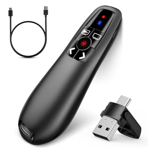 2-in-1 USB Type C Presentation Clicker, Clicker for PowerPoint Presentation