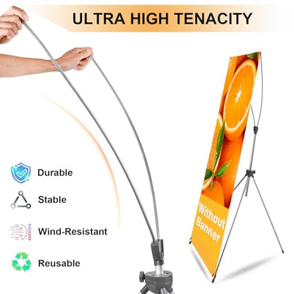 Reinforced X Banner Stand -Shipping From USA- 23" X 63" to 32" X 78" Adjustable Banner Holder Portable Personalized Customizable Signs with Travel Bag for Advertising, Business, Events, Trade Shows, Stores (Stand Only)