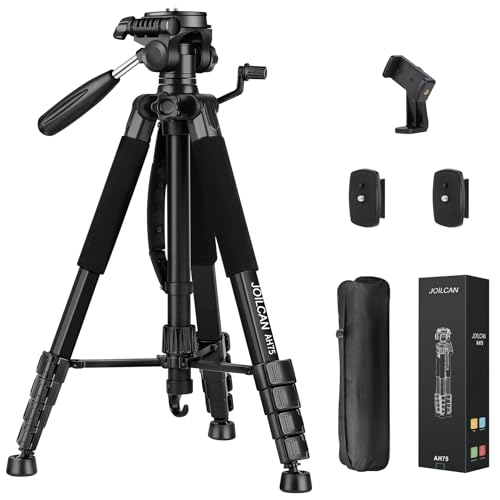 JOILCAN 74" Tripod for Camera Phone Video Recording Photography - color: Black, size: 74"