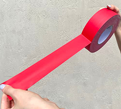 WOD GTC12 Red Gaffer Tape Low Gloss Finish Film, 3 inch x 45 yards, Residue Free, Non Reflective, Easy Tear, Cloth for Photography, Filming Backdrop, Production - color: Red, size: 3" inch