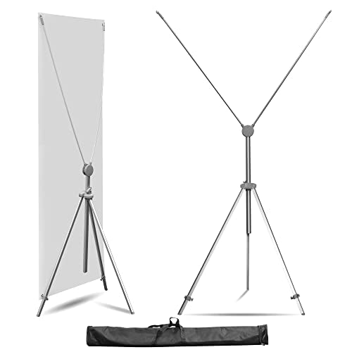 Anley Adjustable X Banner Stand with Travel Bag - Fits Any Banner Size from 23" X 63" to 35" X 78" - Portable Retractable Stand for Business, Trade Shows, Events, and Displays (Banner Not Included)