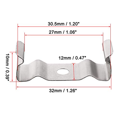 uxcell T8 Clips Bracket Hanger for Integrated Tube Light Fixture, Nickel-plated Manganese Steel, Pack of 15