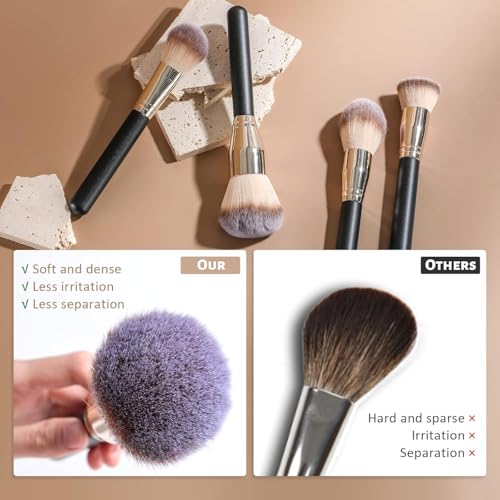 BS-MALL Makeup Brush Set Super Large Big Size Premium Foundation Synthetic Powder Concealers Makeup Brushes Cosmetic Brushes - color: A-Champagne