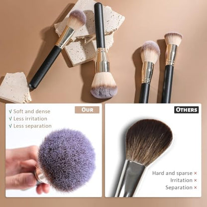 BS-MALL Makeup Brush Set Super Large Big Size Premium Foundation Synthetic Powder Concealers Makeup Brushes Cosmetic Brushes - color: A-Champagne