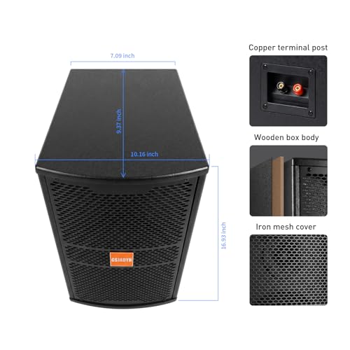 8" Passive Speaker Pair, 800W Peak Power 2-Way Karaoke Speakers, 8 Ohms for Crystal-Clear Vocals, Home Entertainment, DJ, and PA Audio; Requires an Amplifier or Receiver - size: 8 inch