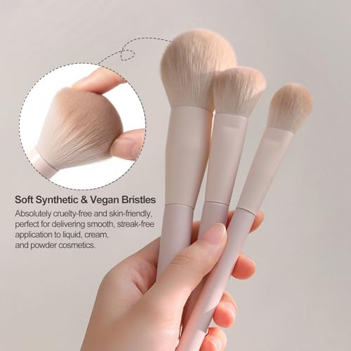 Kingtree Travel Makeup Brush Set, 13PCS Portable Makeup Brushes with Pouch | Easy-taken Makeup Brushes with Bag, Professional Travel Brush Set for Make Up, Full Face Cosmetic Brushes for Girls Beginners